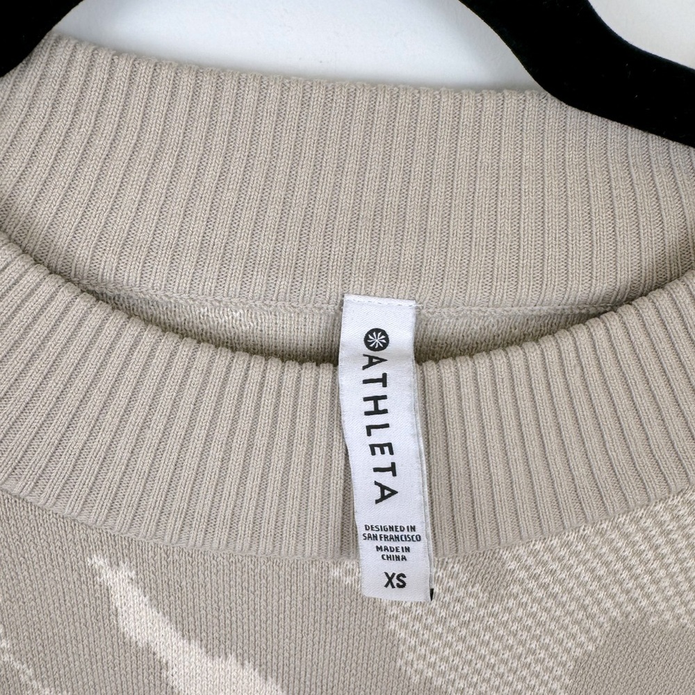 Athleta Jacquared Textured Cream Merino Wool Blend Size XS - Picture 6 of 8
